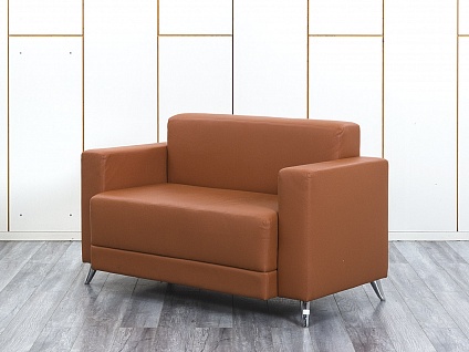 Офисный диван  Кожзам Оранжевый   (ДНКО-21034)
