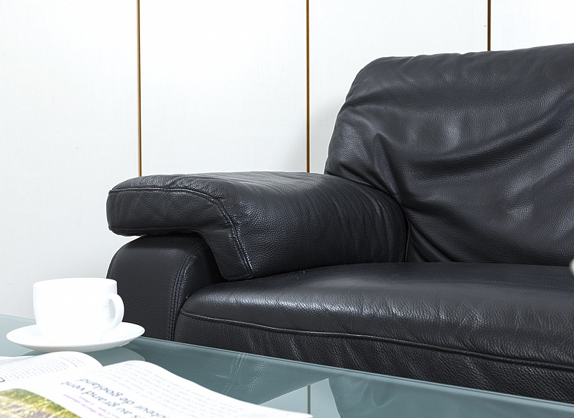 Офисный диван  Кожа Черный   (ДНКЧ-21034)