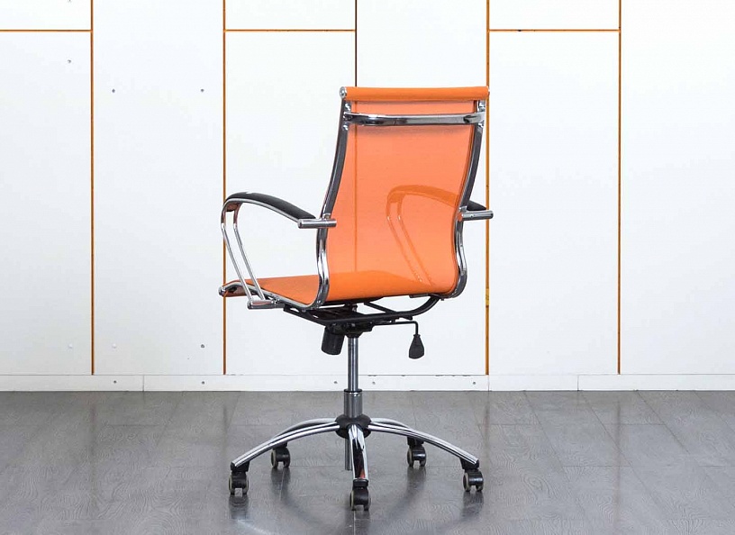 Офисное кресло руководителя   Ткань/кожзам Оранжевый   (КРТО2-11011)