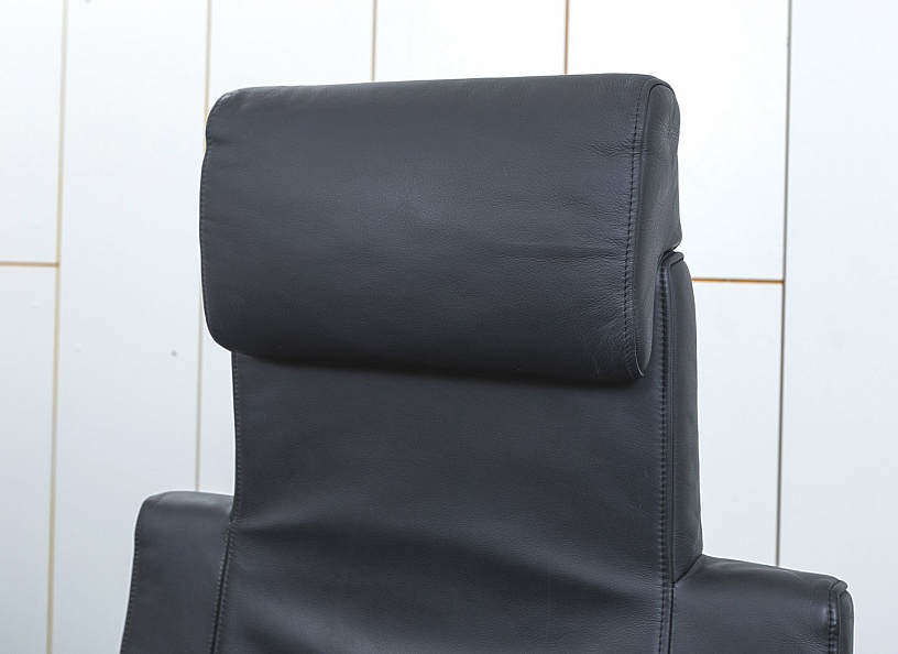 Офисное кресло руководителя  SATO Кожа Черный LEO  (КРКЧ-12108)