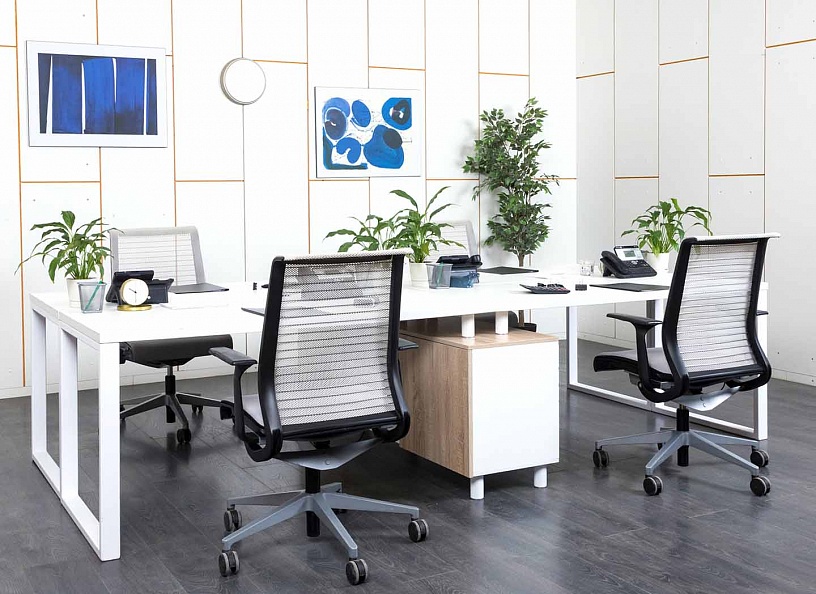 Комплект офисной мебели  3 000х1 600х720 ЛДСП Белый   (СППБК-13011)