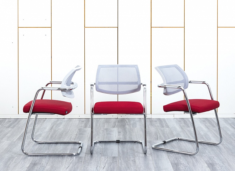Конференц кресло для переговорной  Красный Ткань Sitland  Uni mesh  (КДСК-15113)