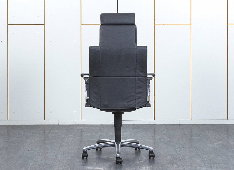 Офисное кресло руководителя  SATO Кожа Черный LEO  (КРКЧ-12108)