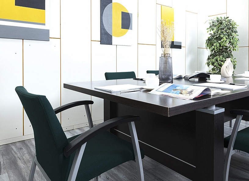 Офисный стол для переговоров МебельСтиль 2 400х1 100х760 ЛДСП Венге Бонд  (СГПЕ-15044)