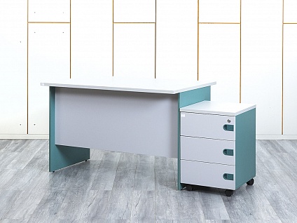 Комплект офисной мебели стол с тумбой Камбио 1 200х800х750 ЛДСП Серый   (СППСк-16014)