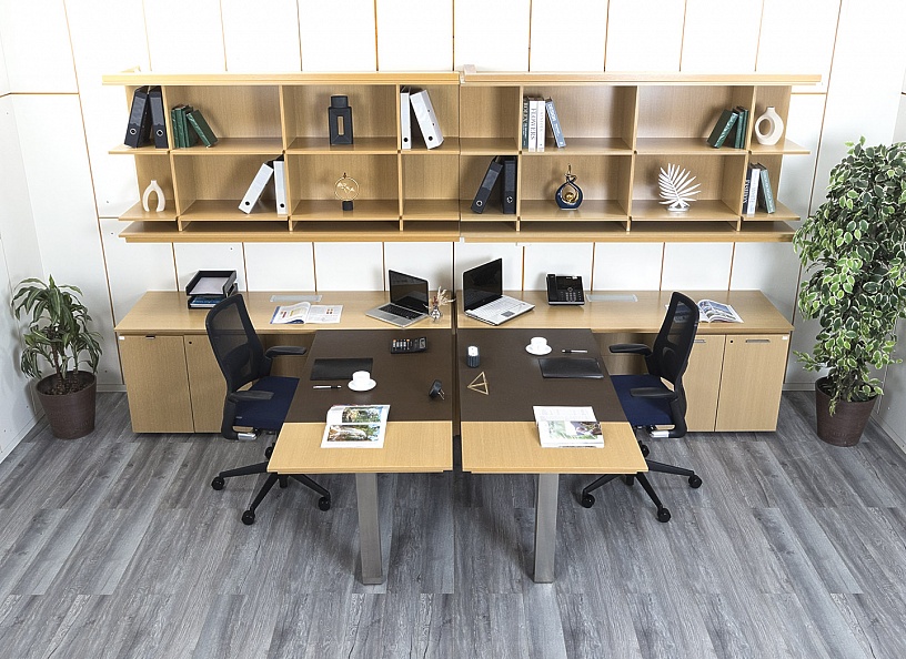 Комплект офисной мебели Knoll 3 995х2 160х750 ЛДСП Зебрано   (КОМВ1-27014)