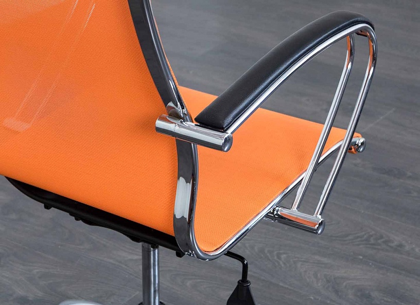 Офисное кресло руководителя   Ткань/кожзам Оранжевый   (КРТО2-11011)