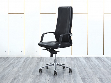 Офисное кресло руководителя  Sitland  Кожа Черный Madera A  (КРКЧ-01034)