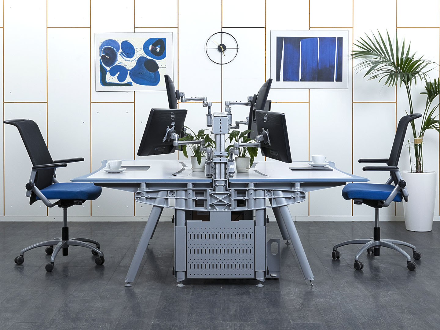 Комплект офисной мебели стол с тумбой  2 000х1 500х730 ЛДСП Серый   (КОМС-20121)