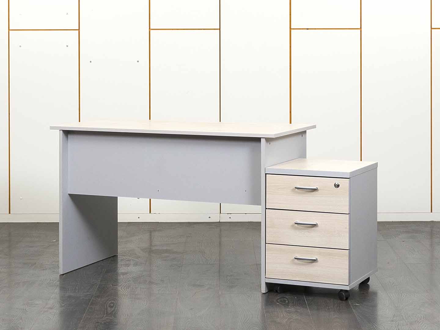 Комплект офисной мебели стол с тумбой  1 200х600х750 ЛДСП Зебрано   (СППЗК-27041)