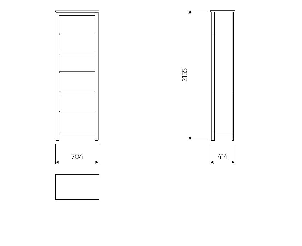 САГА стеллаж 70 белый RU