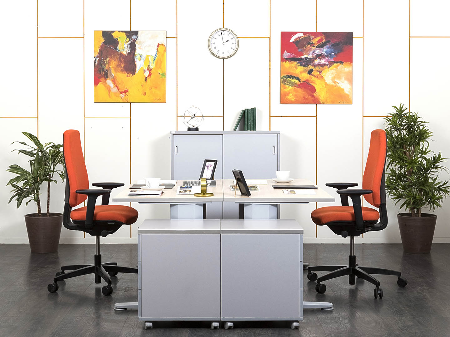 Комплект офисной мебели стол с тумбой  1 400х700х750 ЛДСП Зебрано   (КОМЗ-30071)