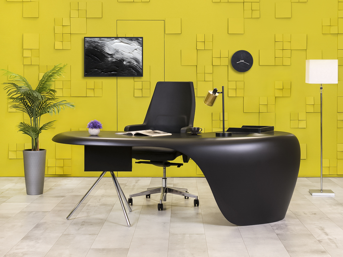 Стол для руководителя UNO DellaRovere 2200x1050 Пластик Чёрный Импорт