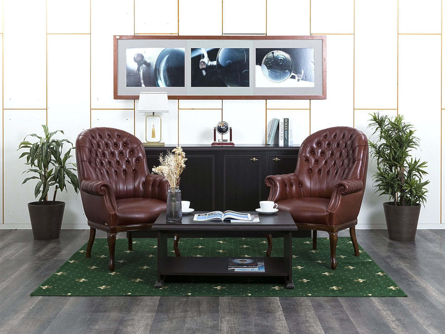 Комплект из 2-х мягких кресел Mascheroni Кожа Коричневый Executive base  (КНККк-01083)