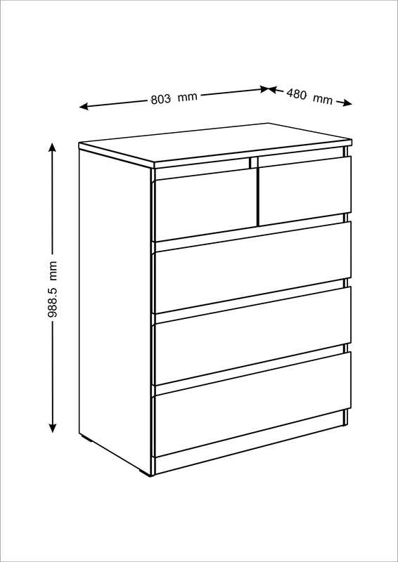 МАЛЬТА комод 3+2 ящика 80х99 сонома RU