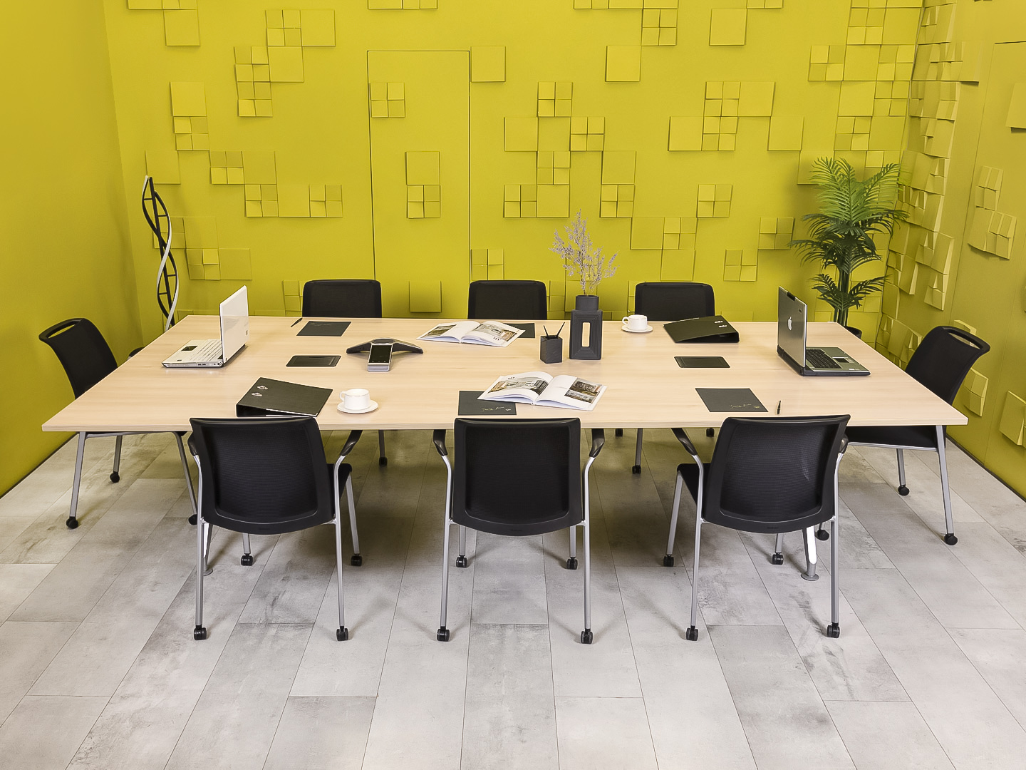 Офисный стол для переговоров Steelcase ЛДСП Зебрано Франция  СГПЗ2-04026