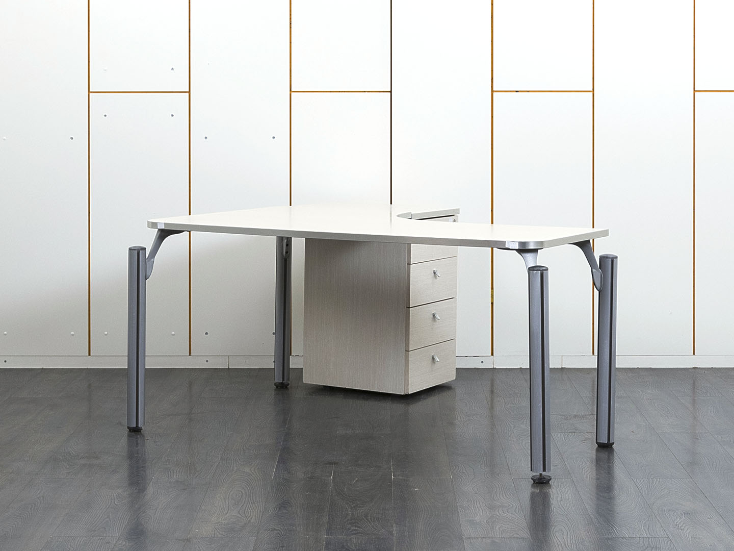 Комплект офисной мебели стол с тумбой  1 600х1 430х750 ЛДСП Зебрано   (СПУЗК1п-09111)