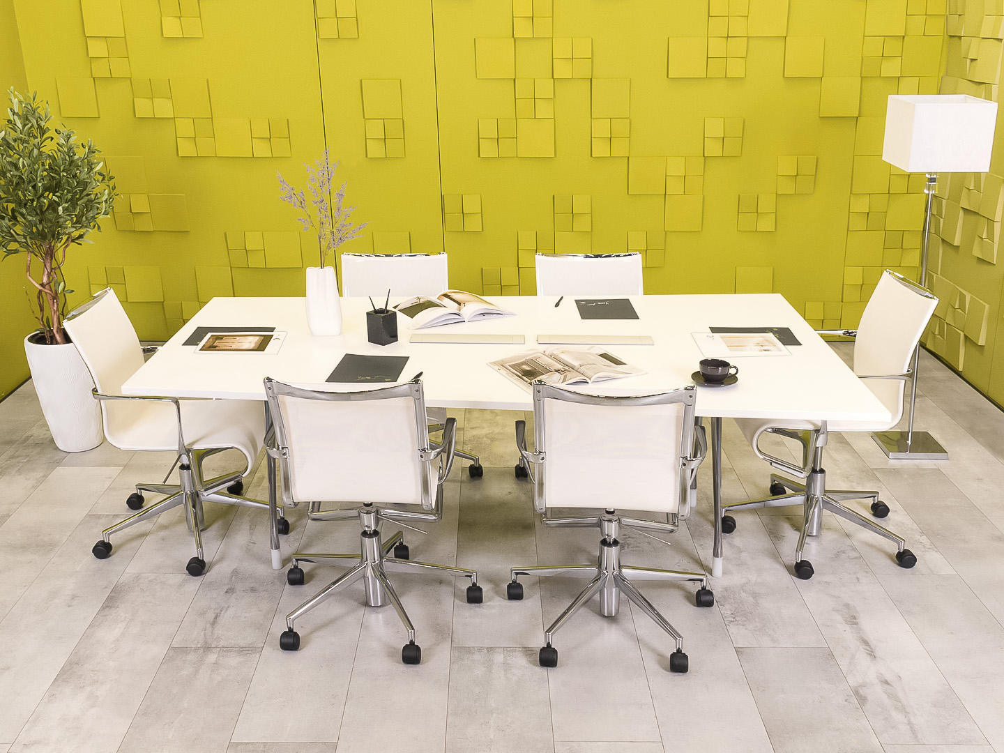 Офисный стол для переговоров Herman Miller 2200x1300x740 ЛДСП Белый США_СГПБ3-260923