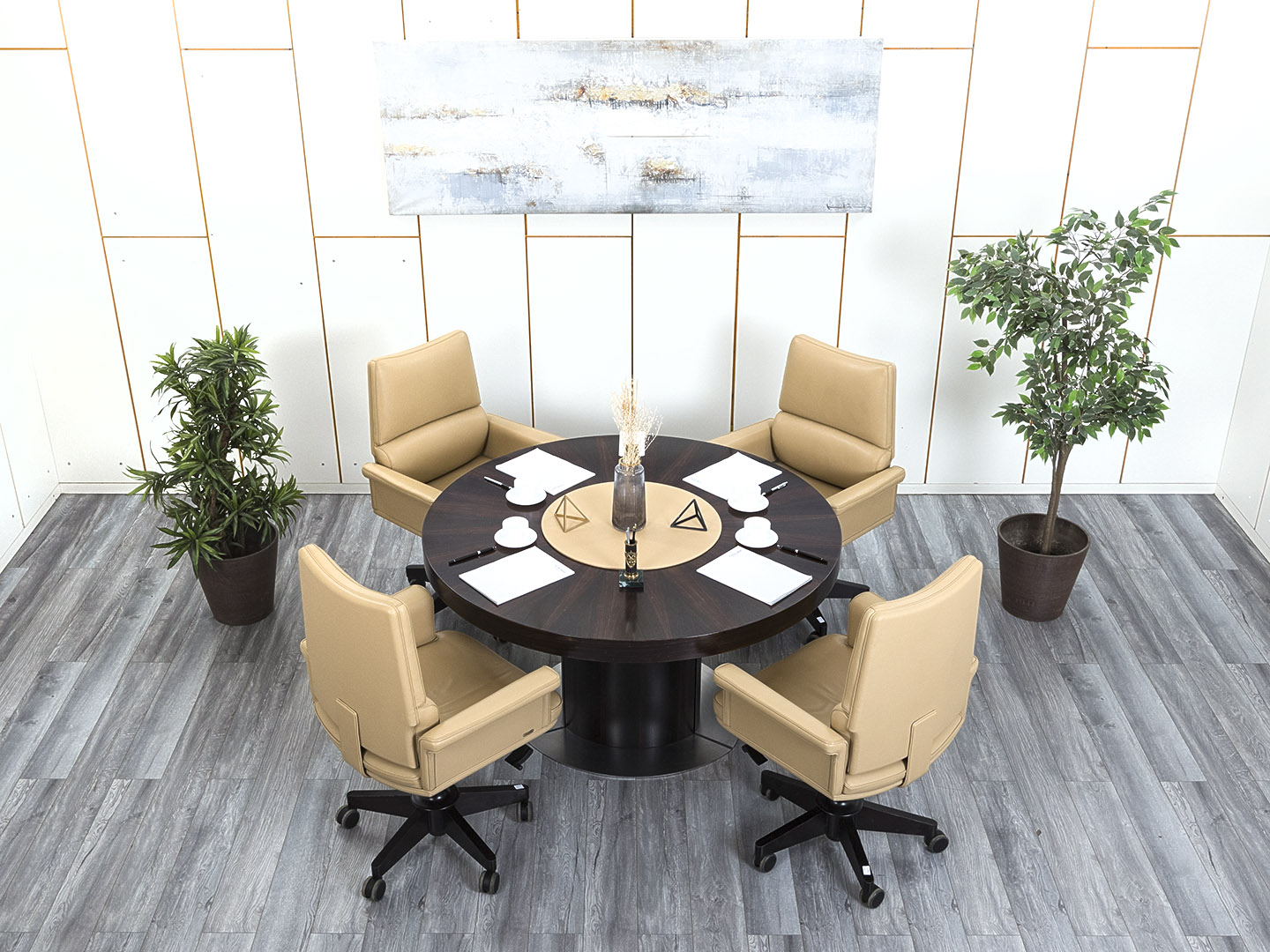 Офисный стол для переговоров Directoria 1 400х1 400х760 Массив Зебрано Dao  (СГКЗ-07064)