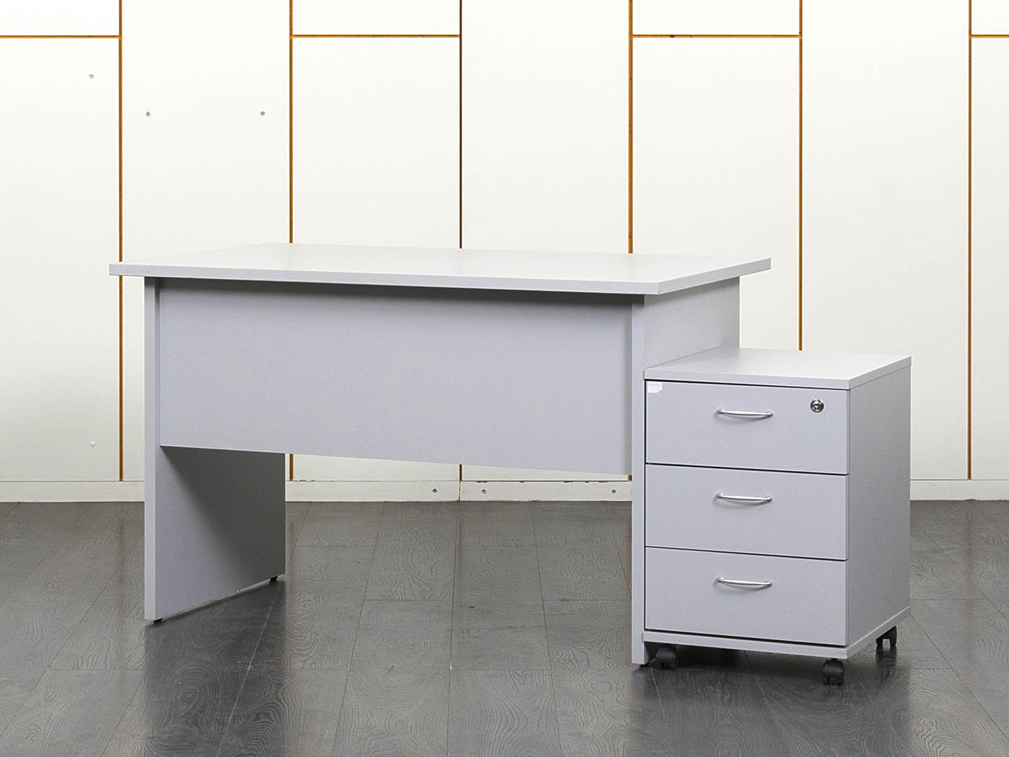 Комплект офисной мебели стол с тумбой  1 200х700х750 ЛДСП Серый   (СППСК-16061)