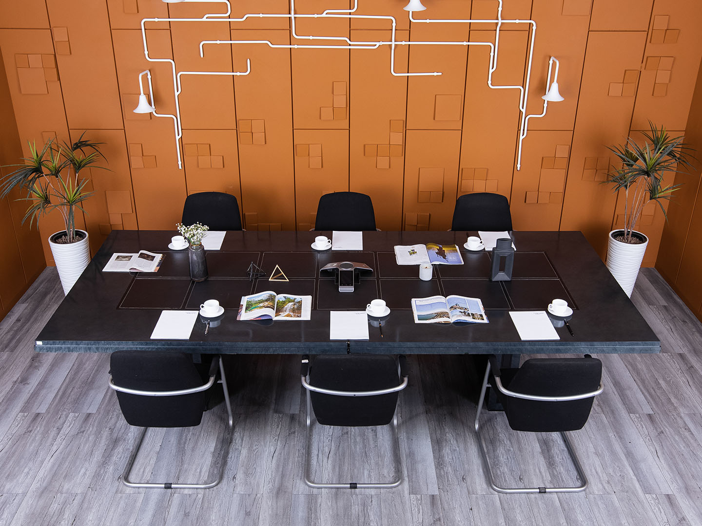 Офисный стол для переговоров  3 400х1 490х750 ЛДСП Зеленый   (СГПЗ-18073)