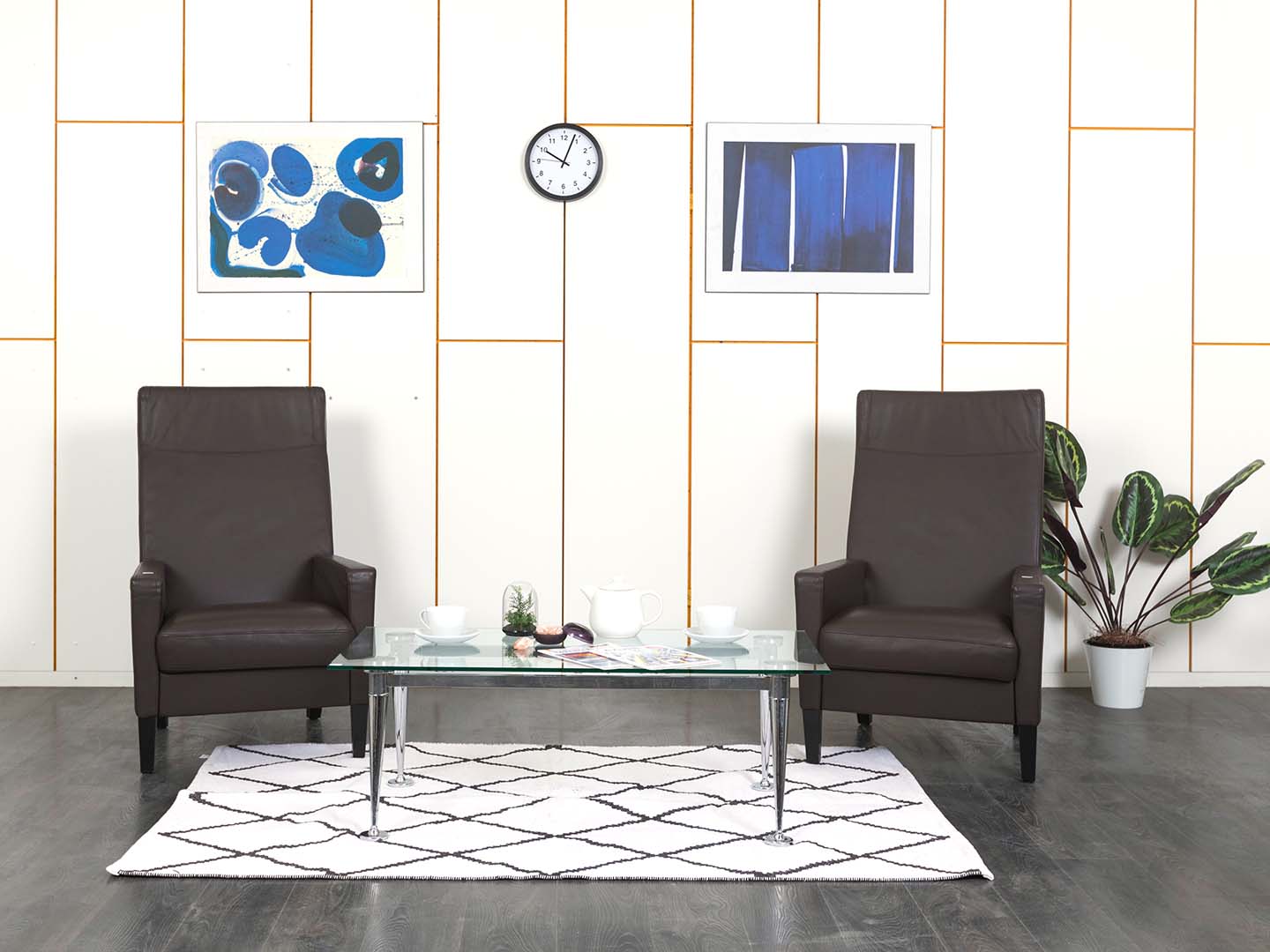 Комплект из 2-х кресел Walter Knoll Кожа Коричневый   (КНККК-30011)