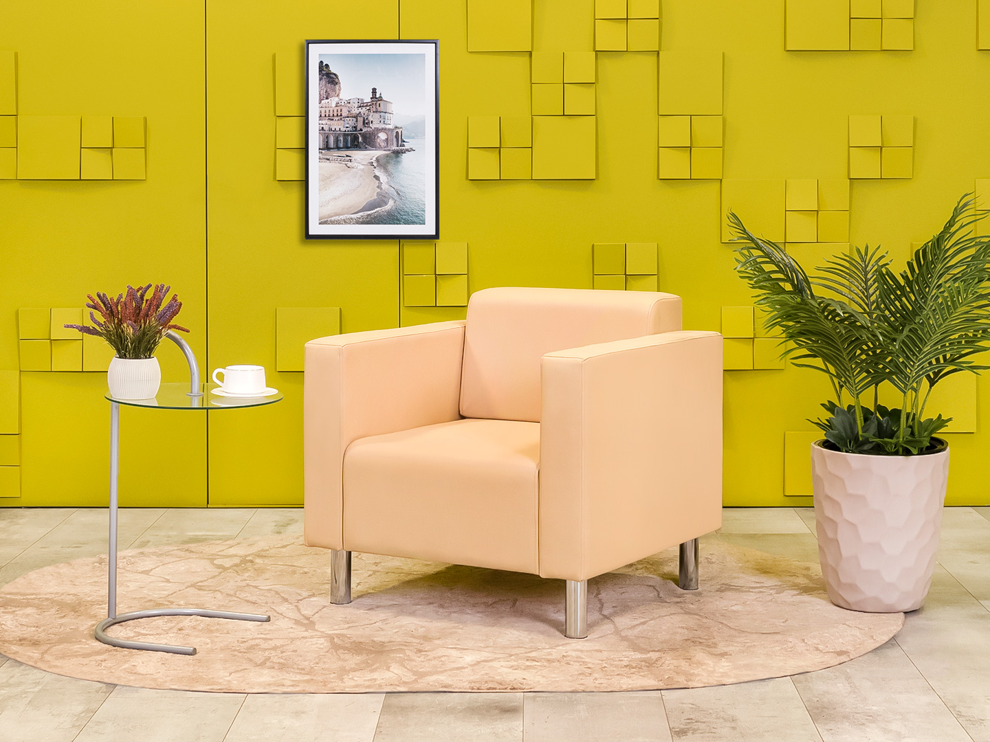 Мягкое кресло  Май 780x740 Кожзам Бежевый Россия