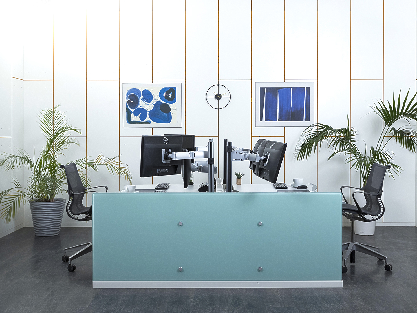 Комплект офисной мебели Technology Desking 2 050х1 330х720 ЛДСП Серый   (КОМС-01101)
