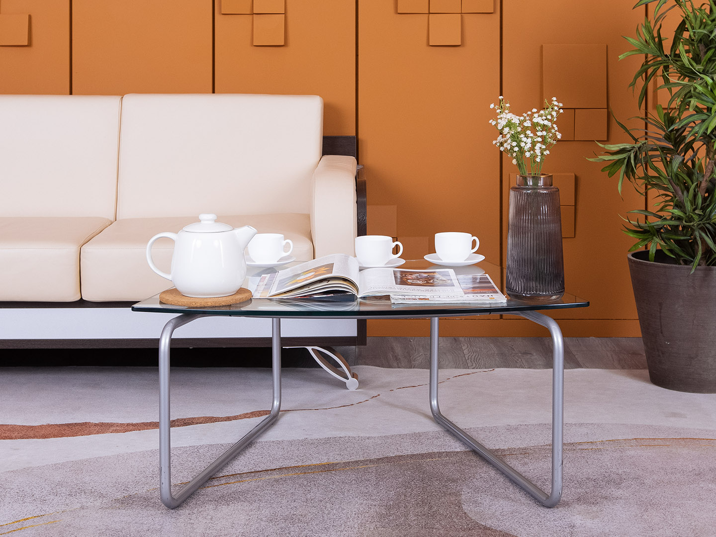 Журнальный столик Sitland  880х700х390 Стекло Прозрачный Path  (СЖПС-21025)