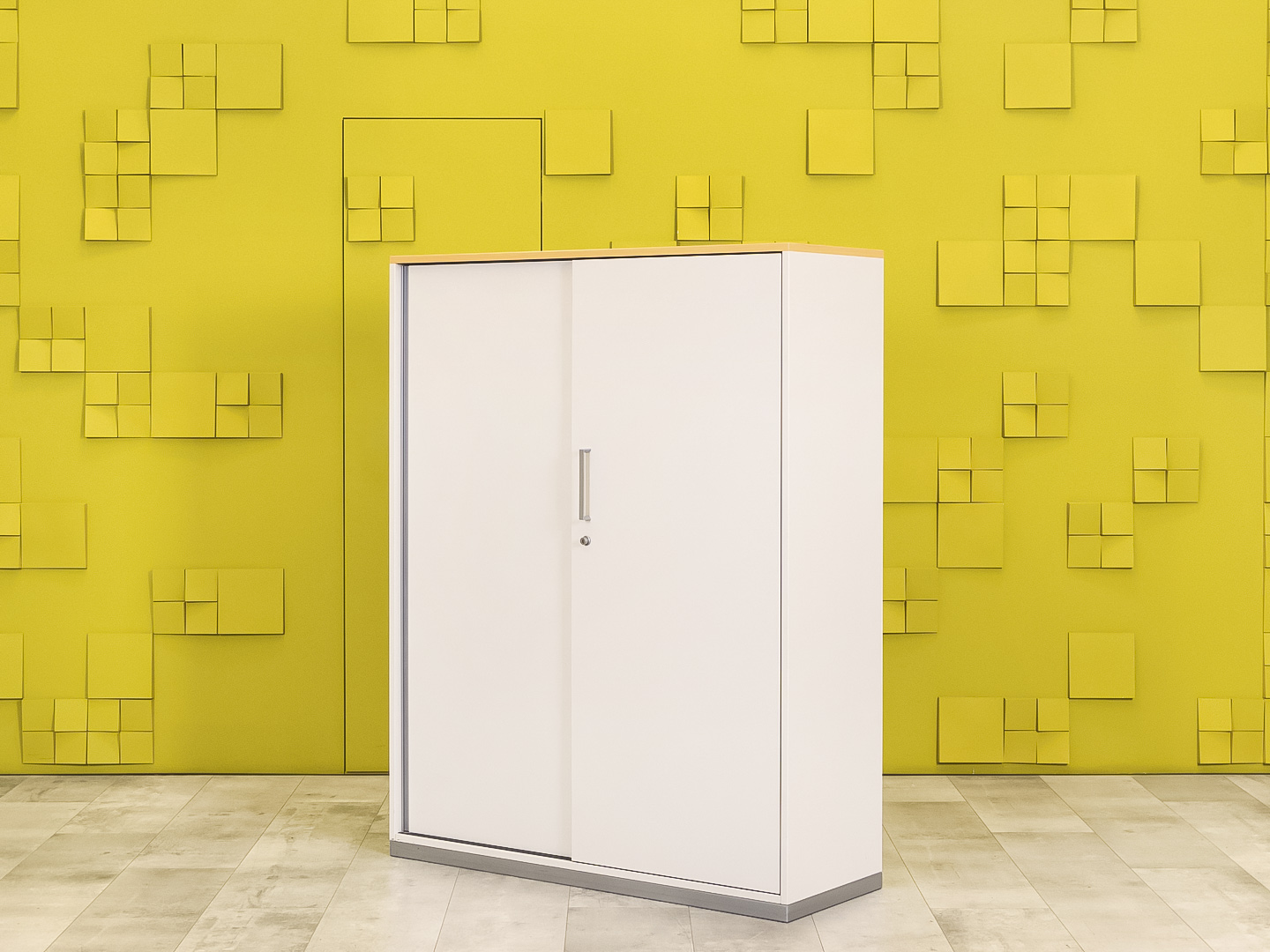 Шкаф для документов офисный Steelcase ЛДСП Белый Франция  ШД2ДБ1-04026