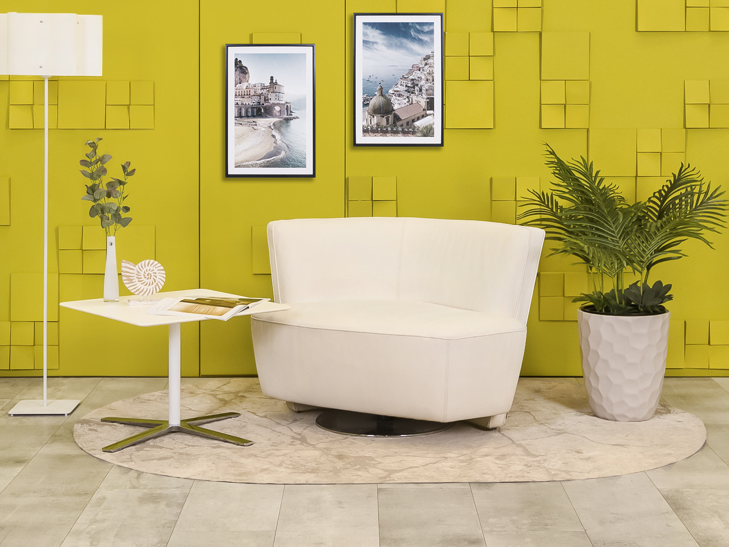 Офисный диван WALTER KNOLL Кожа Бежевый Германия  ДНКБ-10104