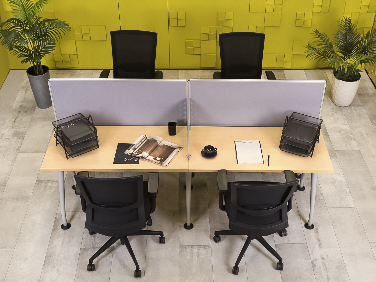 Комплект офисной мебели на 4 человека  KNOLL ЛДСП Клен США  ГКВ1-24076