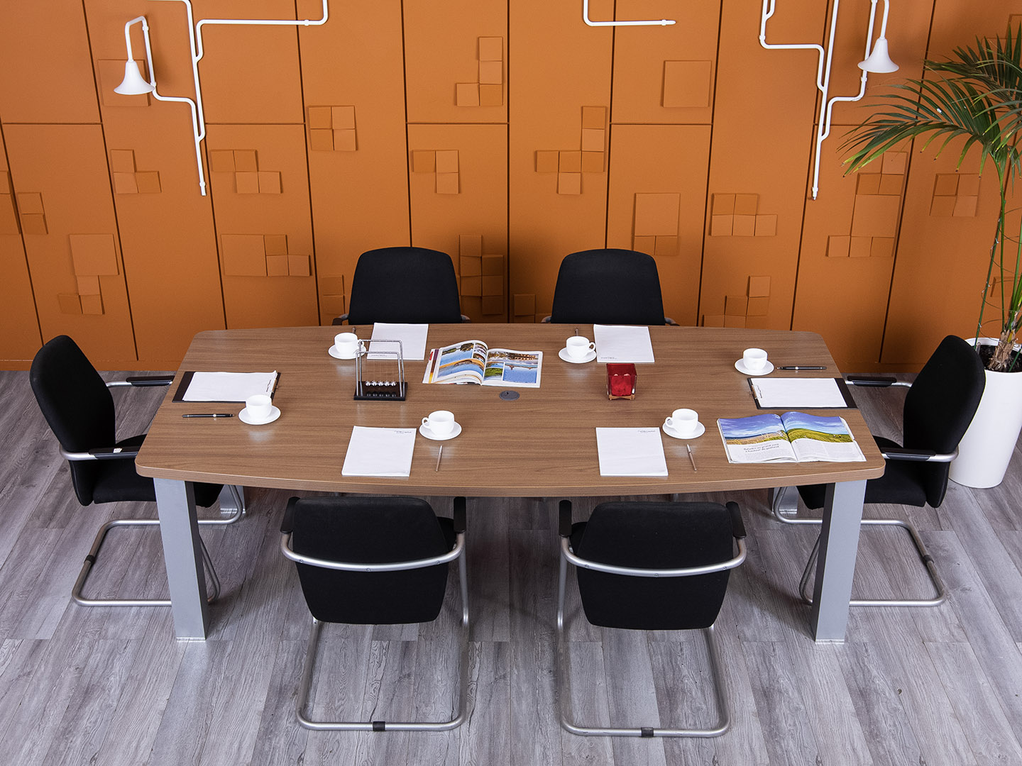 Офисный стол для переговоров  2 400х1 200х735 ЛДСП Дуб шамони   (СГПЗ-21025)