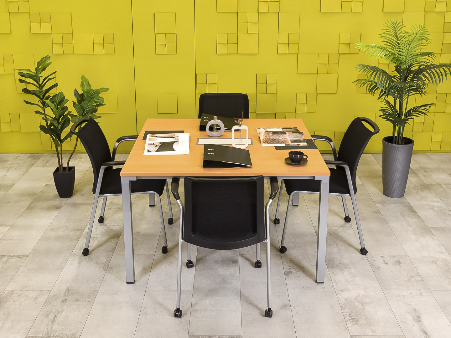 Офисный стол для переговоров Steelcase ЛДСП Ольха Франция  СГПЛ-04026
