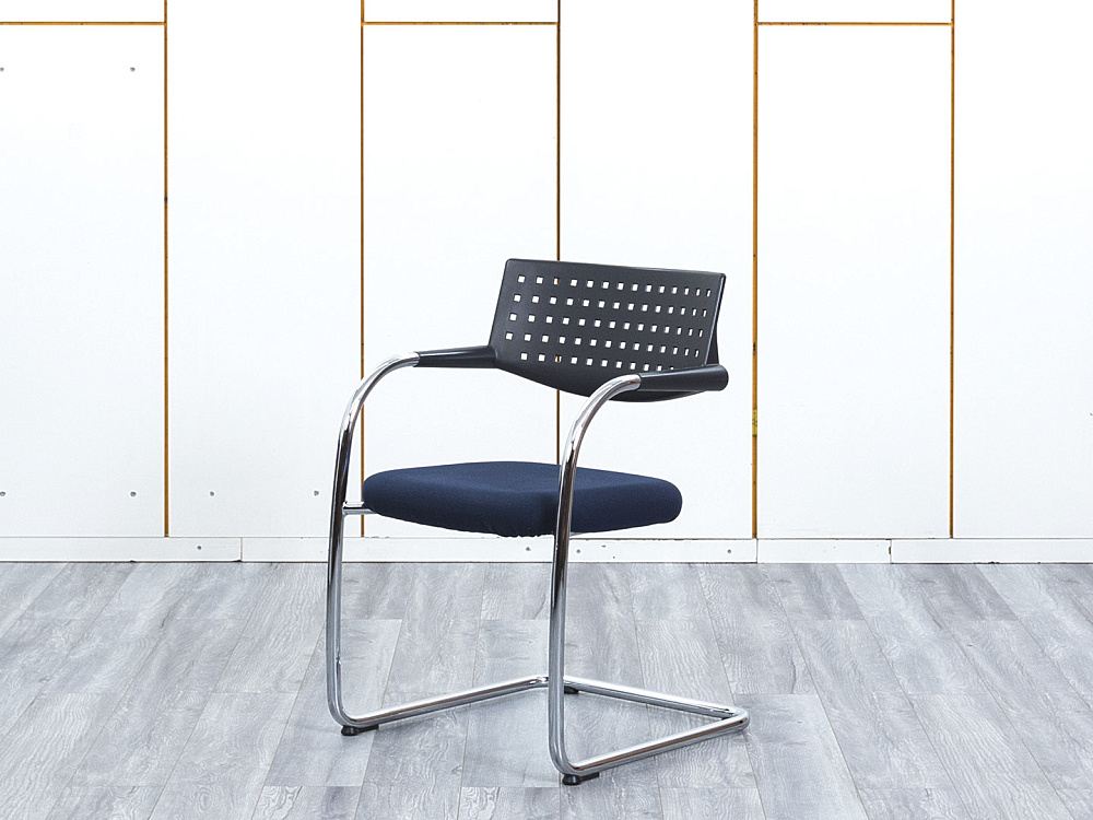 Конференц кресло для переговорной  Синий Ткань VITRA VISAVIS  (КДТН1-28113)