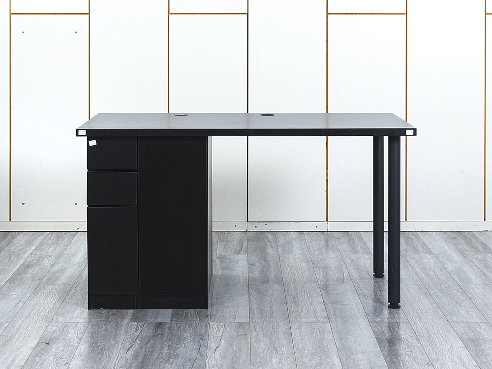 Комплект офисной мебели стол с тумбой IKEA 1 400х800х760 ЛДСП Черный   (СППЧКл-04064)
