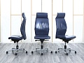 Офисное кресло руководителя   Кожа Синий   (КРКН-15044)