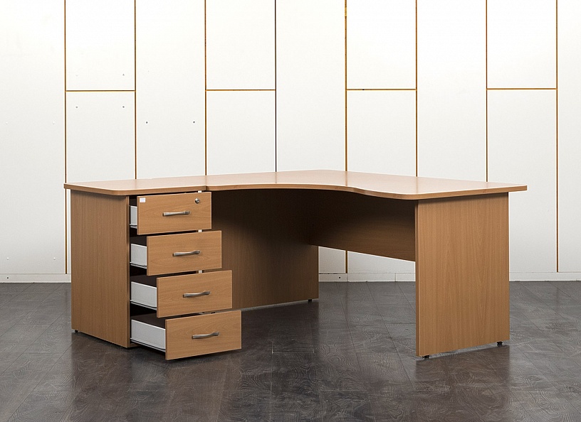 Комплект офисной мебели стол с тумбой  1 600х1 200х750 ЛДСП Ольха   (СПУЛКл-06081)