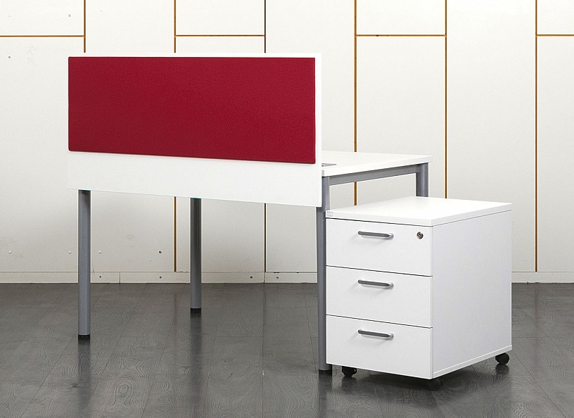 Комплект офисной мебели стол с тумбой  1 200х800х750 ЛДСП Белый   (СППБК-01061)