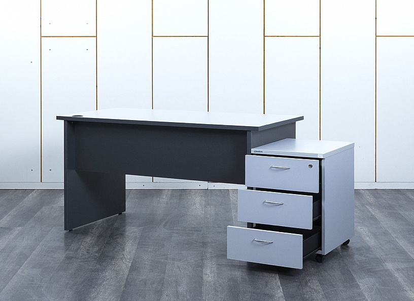 Комплект офисной мебели стол с тумбой  1 400х700х750 ЛДСП Серый   (СППС1к-15033)