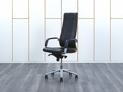 Офисное кресло руководителя  Sitland  Кожа Черный Madera A  (КРКЧ1-10043)
