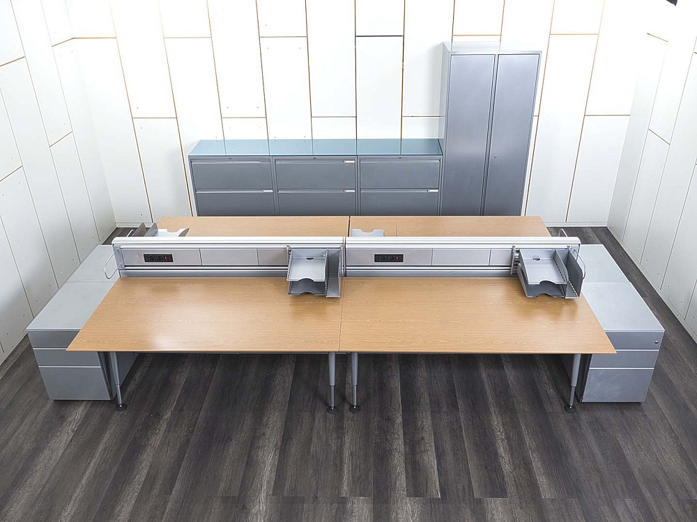 Комплект офисной мебели Herman Miller 3 200х1 800х1 000 ЛДСП Орех   (КОМХ1-16082)