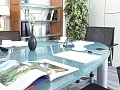 Офисный стол для переговоров  2 600х1 300х760 Стекло Прозрачный Ice  (СГОС-15014)