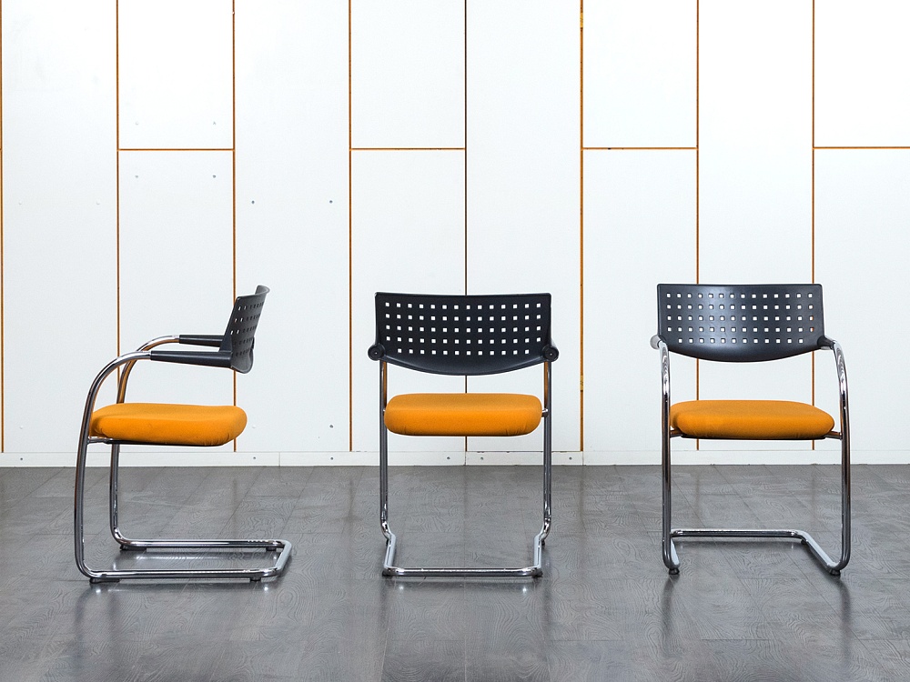 Конференц кресло для переговорной  Оранжевый Ткань VITRA   (УДТО-07120)