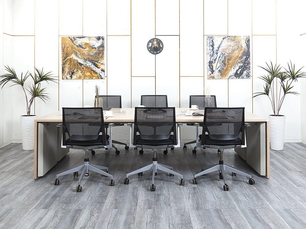 Офисный стол для переговоров  2 800х1 600х720 ЛДСП Зебрано   (СГПЗ1-21034)