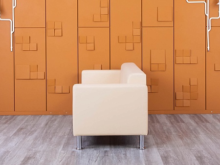 Офисный диван ДМебель Кожзам Бежевый   (ДНКБ3-25094(нов))