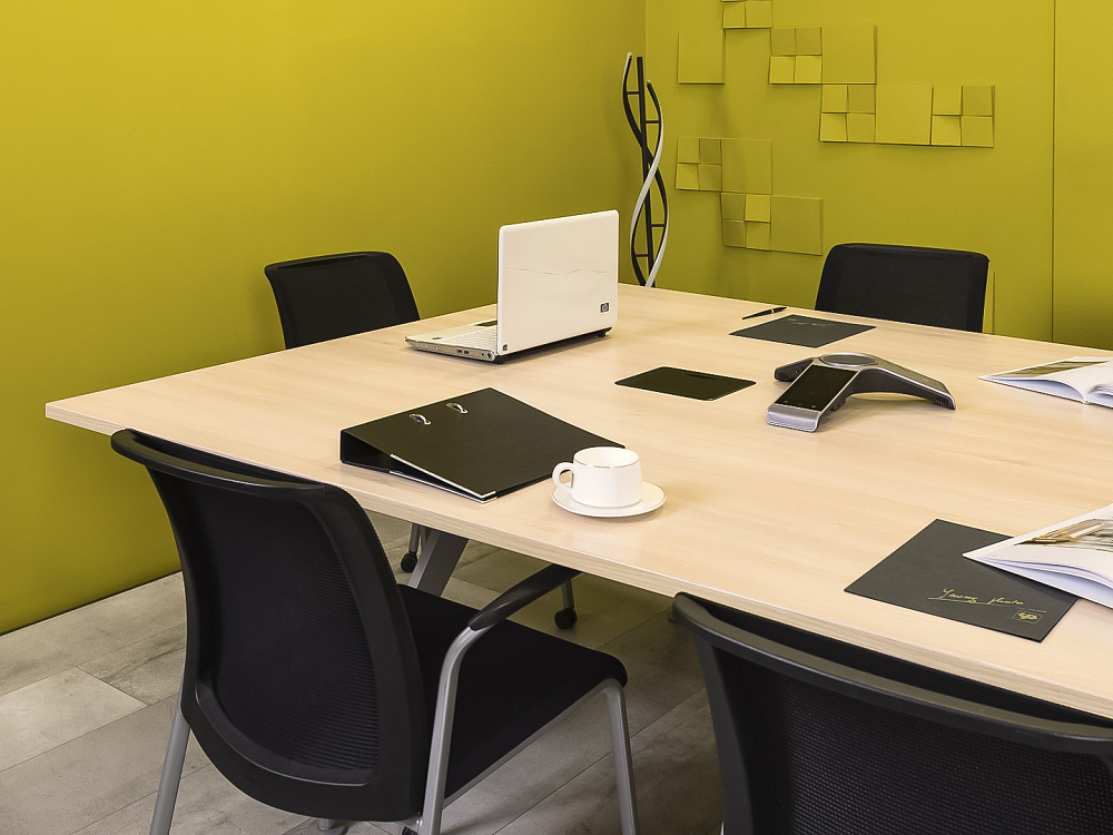 Офисный стол для переговоров Steelcase ЛДСП Зебрано Франция  СГПЗ2-04026