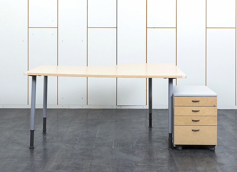 Комплект офисной мебели стол с тумбой ISKU 1 600х1 200х800 ЛДСП Бук   (СПУВКл-04012)
