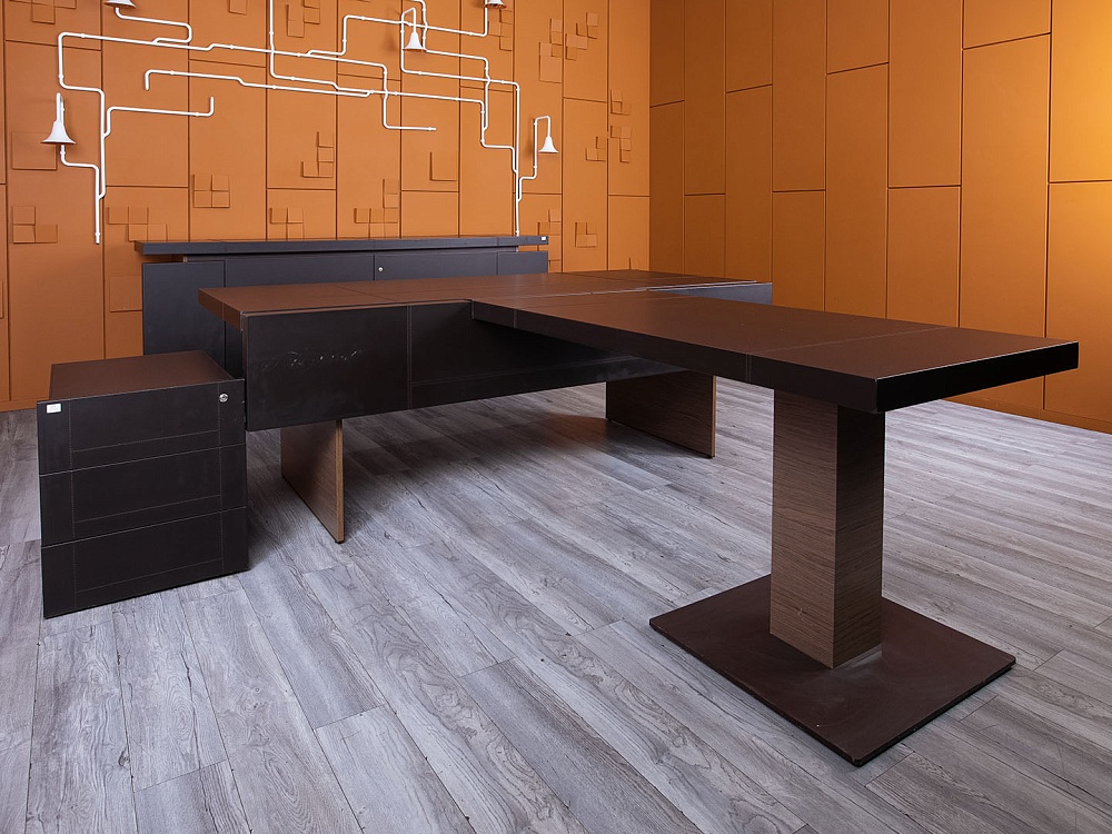 Кабинет руководителя UFFIX 2 200х2 485х760 Кожа Коричневый The Element  (КРК-22104)