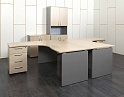 Купить Комплект офисной мебели стол с тумбой  3 260х1 200х750 ЛДСП Зебрано   (КОМЗ-27041)